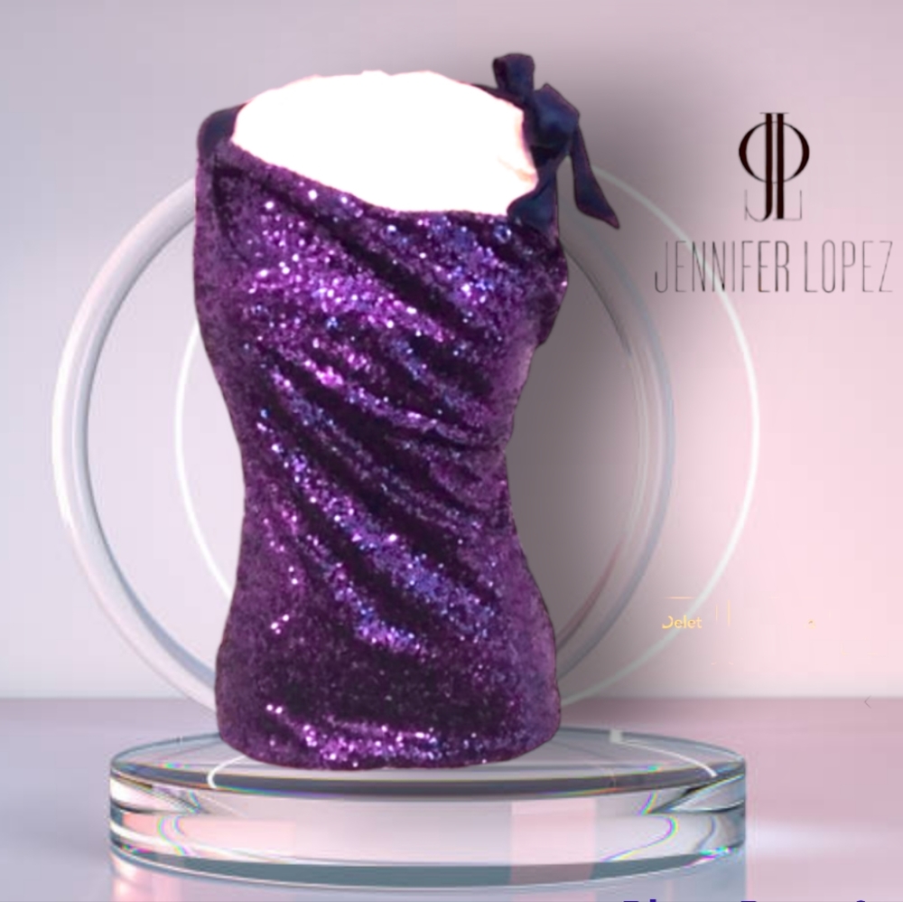 Jennifer Lopez purple sequins top S